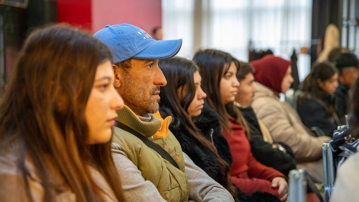 audience watching a movie presentation