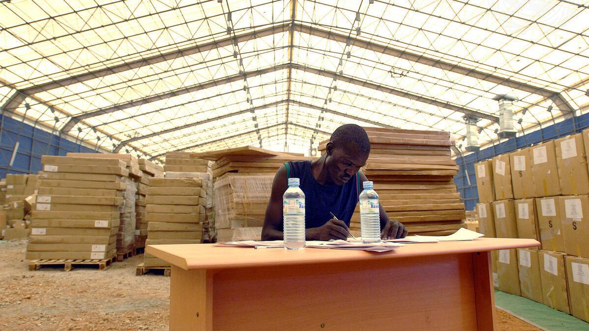 SSCCSE Employee Prepares Census Material for Distribution