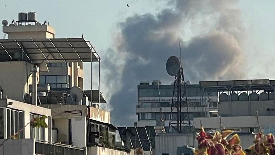 UN Photo/Pasqual Gorriz Smoke rises in Beirut, Lebanon, following the outbreak of hostilities across the Middle East.