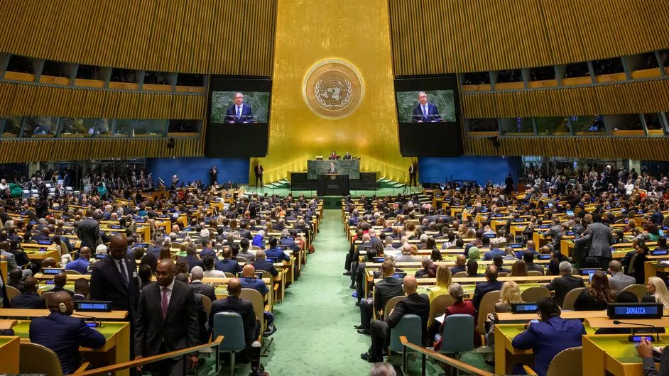 Le hall de l'Assemblée générale de l'ONU, à New York.