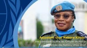 Chief Warrant Officer Alizéta Kabore Kinda of Burkina Faso is the 2022 United Nations Woman Police Officer of the Year.