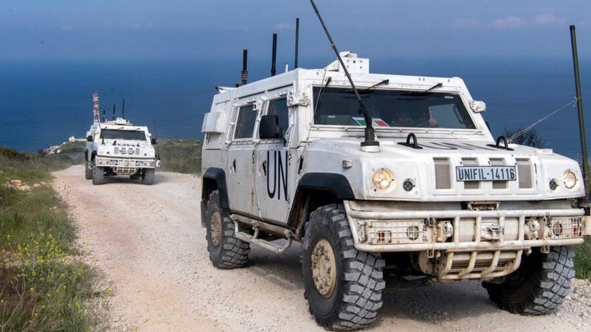 Two UN vehicle.