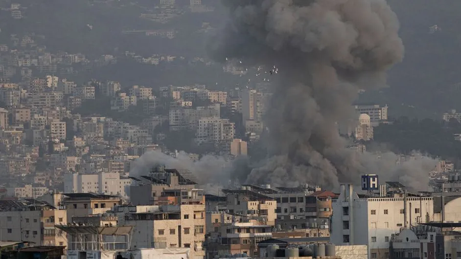 Smoke rises after an airstrike in a southern suburb of Beirut, the Lebanese capital. Smoke rises after an airstrike in a southern suburb of Beirut, the Lebanese capital.