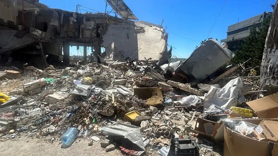 A building lies in ruins in southern Lebanon. A building lies in ruins in southern Lebanon.