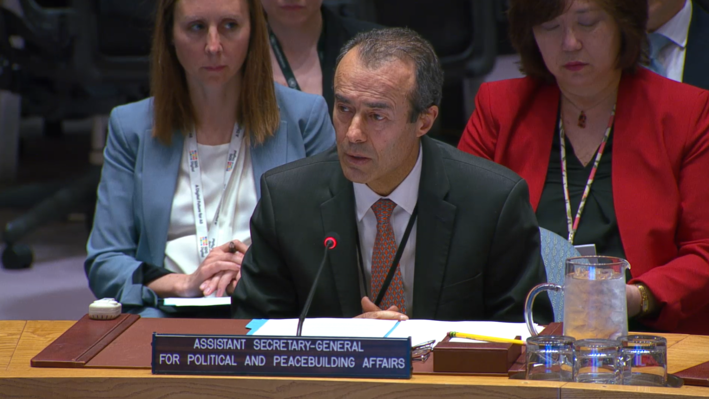 ASG Khiari briefs the Security Council.
