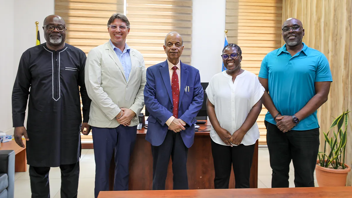 A group photo of UN Field Staff Union Entebbe Committee with the USG Mr. Khare and Director RSCE, Mr. Djomo.