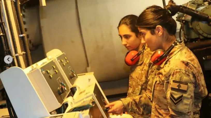 LAF female soldiers on duty