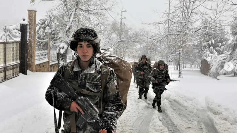 LAF female soldiers on patrol in Lebanon