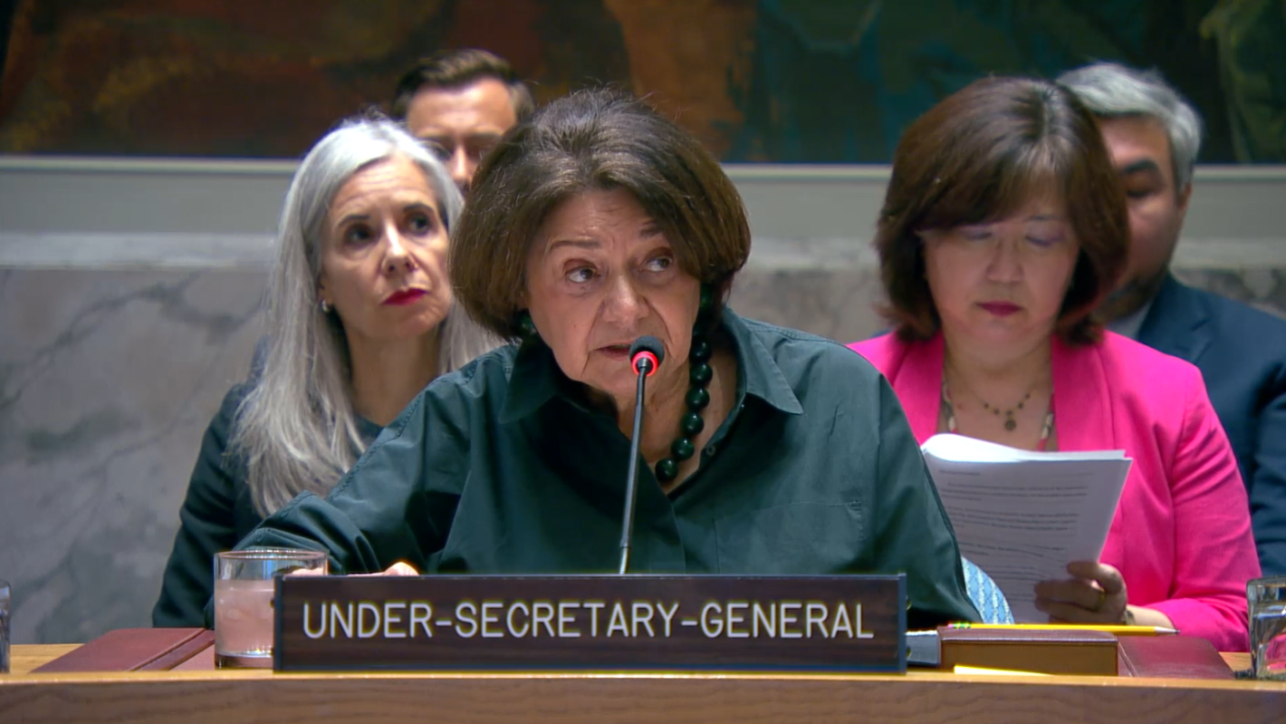 Under-Secretary-General for Political and Peacebuilding Affairs Rosemary DiCarlo briefs the Security Council.