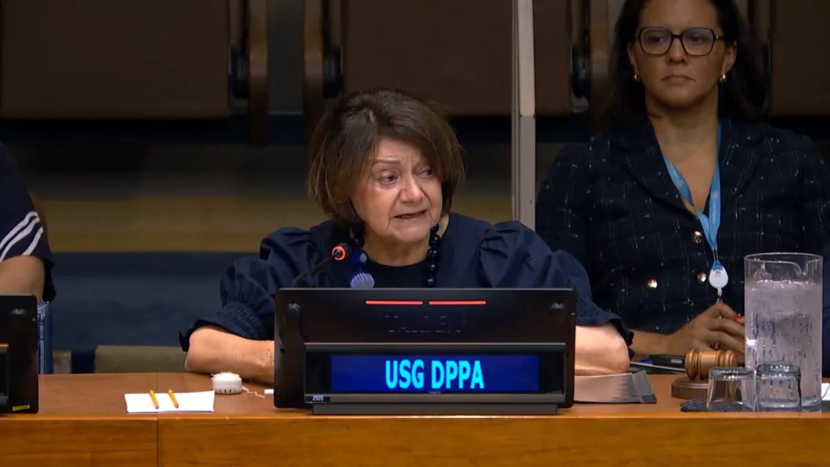 USG DiCarlo delivers her remarks. 