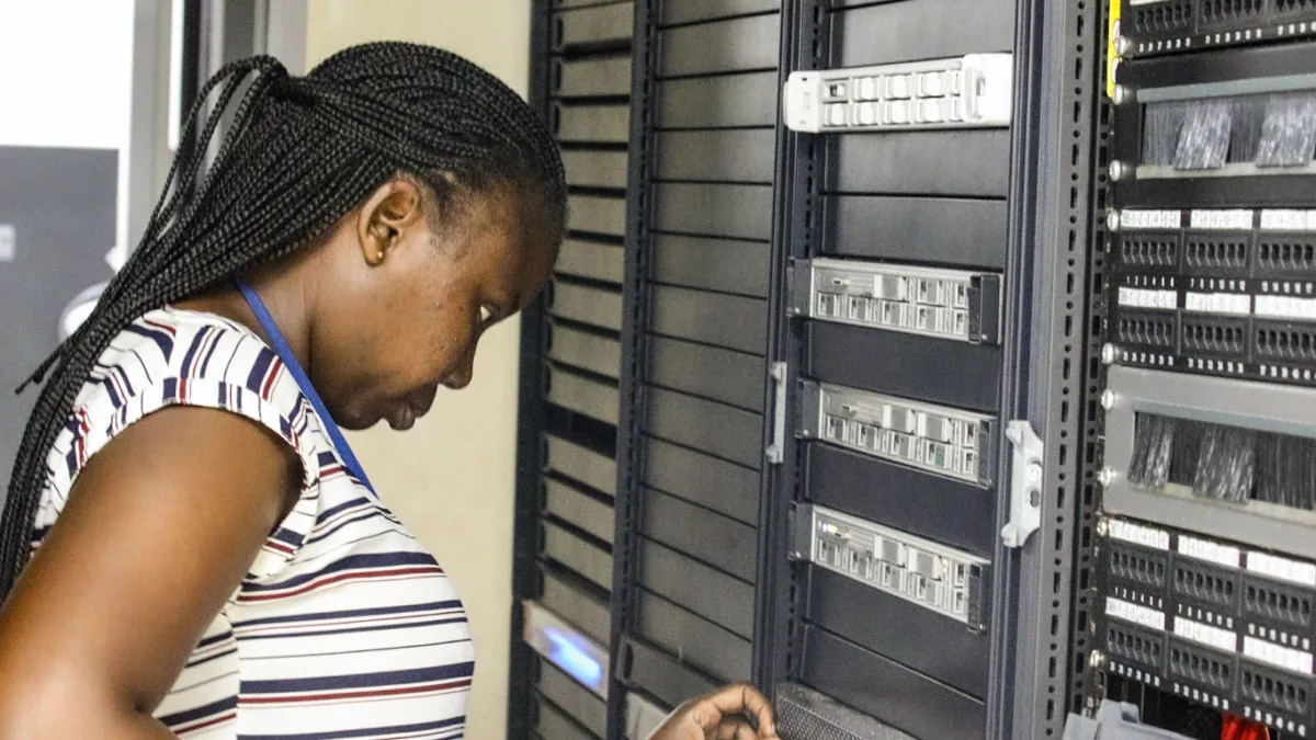 Grace Nakulima in Server Room Grace Nakulima in Server Room