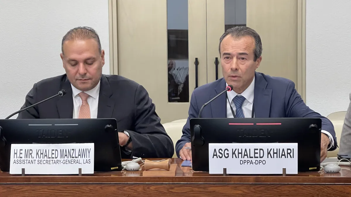 A view at the UN–League of Arab States General Cooperation Meeting in Geneva.