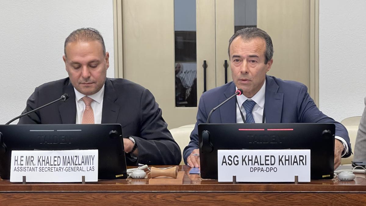 A view at the UN–League of Arab States General Cooperation Meeting in Geneva.