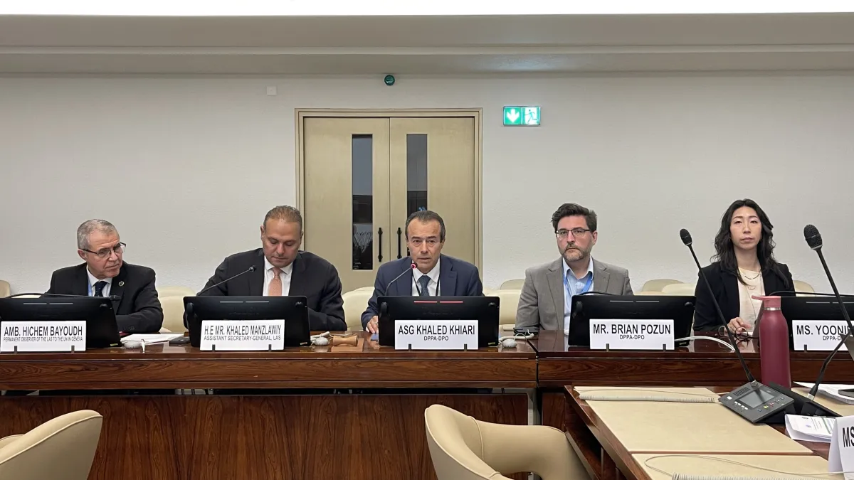 A view at the UN–League of Arab States General Cooperation Meeting in Geneva.