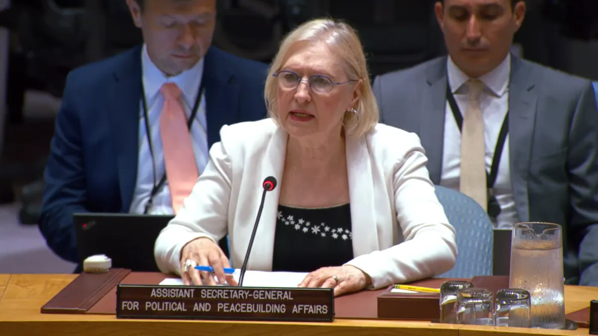 ASG Spehar briefs the Security Council.