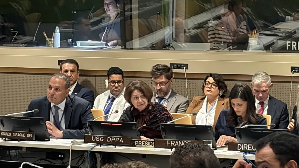Under-Secretary-General for Political and Peacebuilding Affairs Rosemary DiCarlo speaks at the High-level Iinformal Interactive Dialogue meeting on the Cooperation between the Security Council and the League of Arab States.