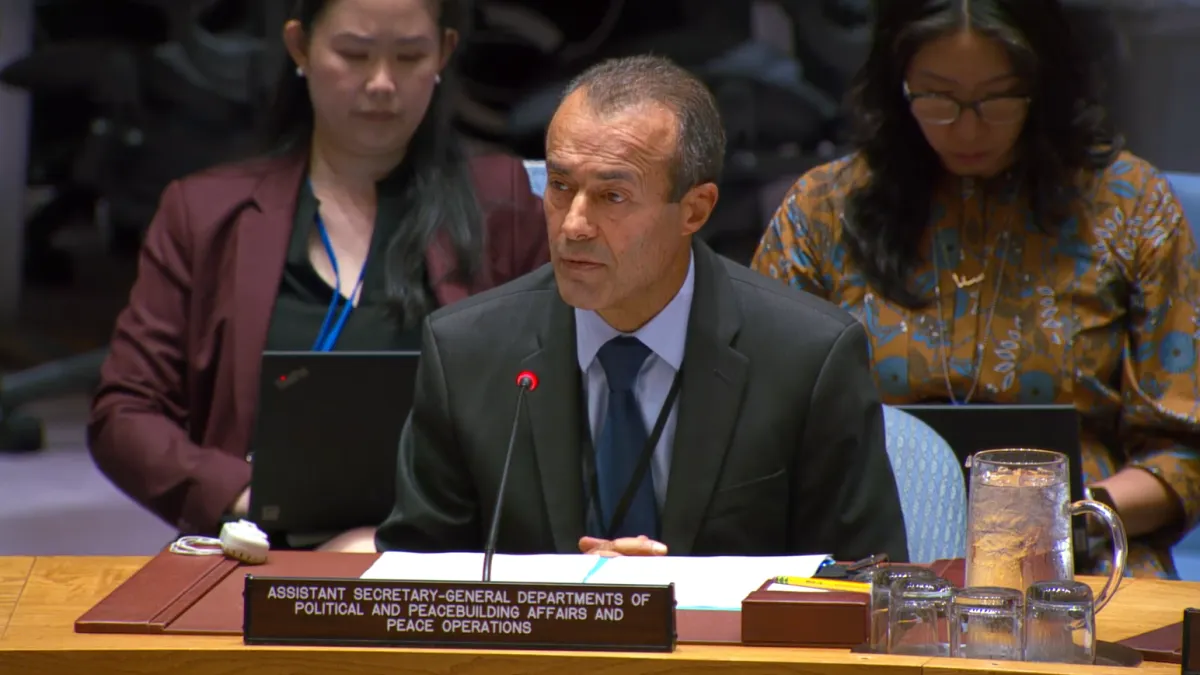 ASG Khiari speaks at the Security Council.