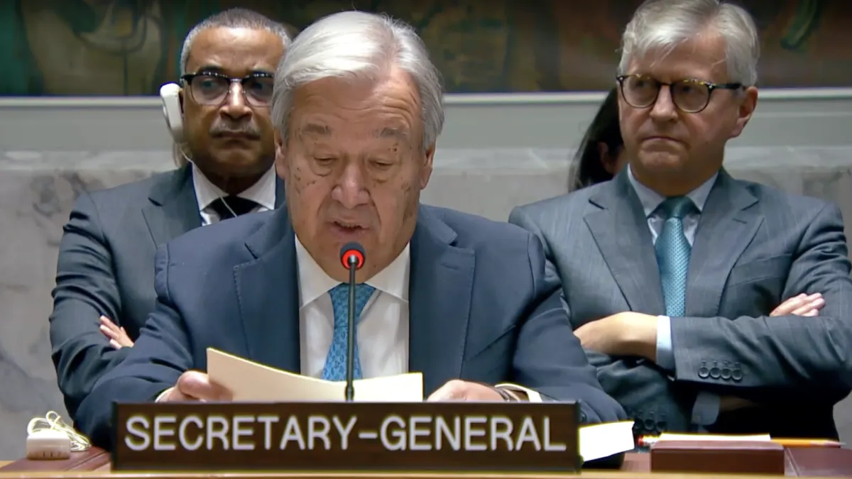 Secretary General briefing the Security Council