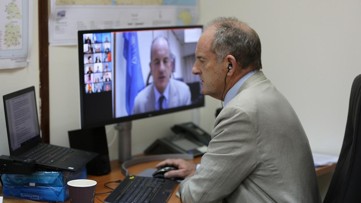 David Shearer, Special Representative of the UN Secretary-General, briefs members of the Security Council on the situation in South Sudan.