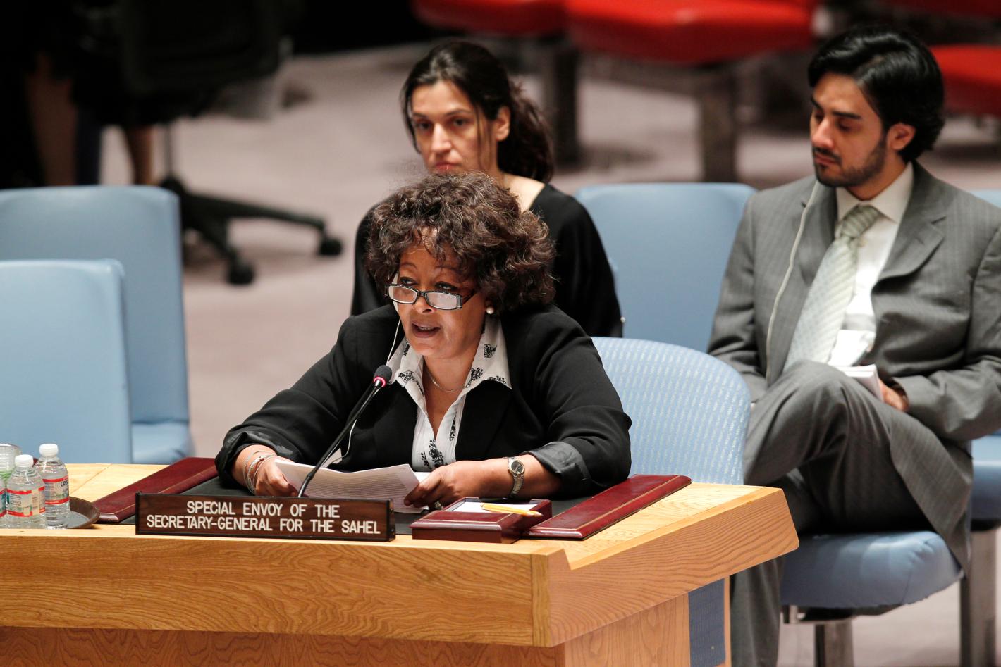 Hiroute Guebre Sellassie, the Secretary-General’s Special Envoy for the Sahel, presents her first briefing to the Council since her appointment on 1 May 2014.