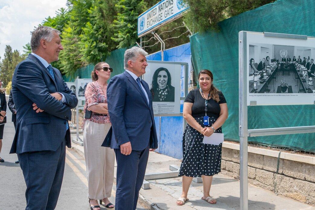 A view by the photo exhibit.