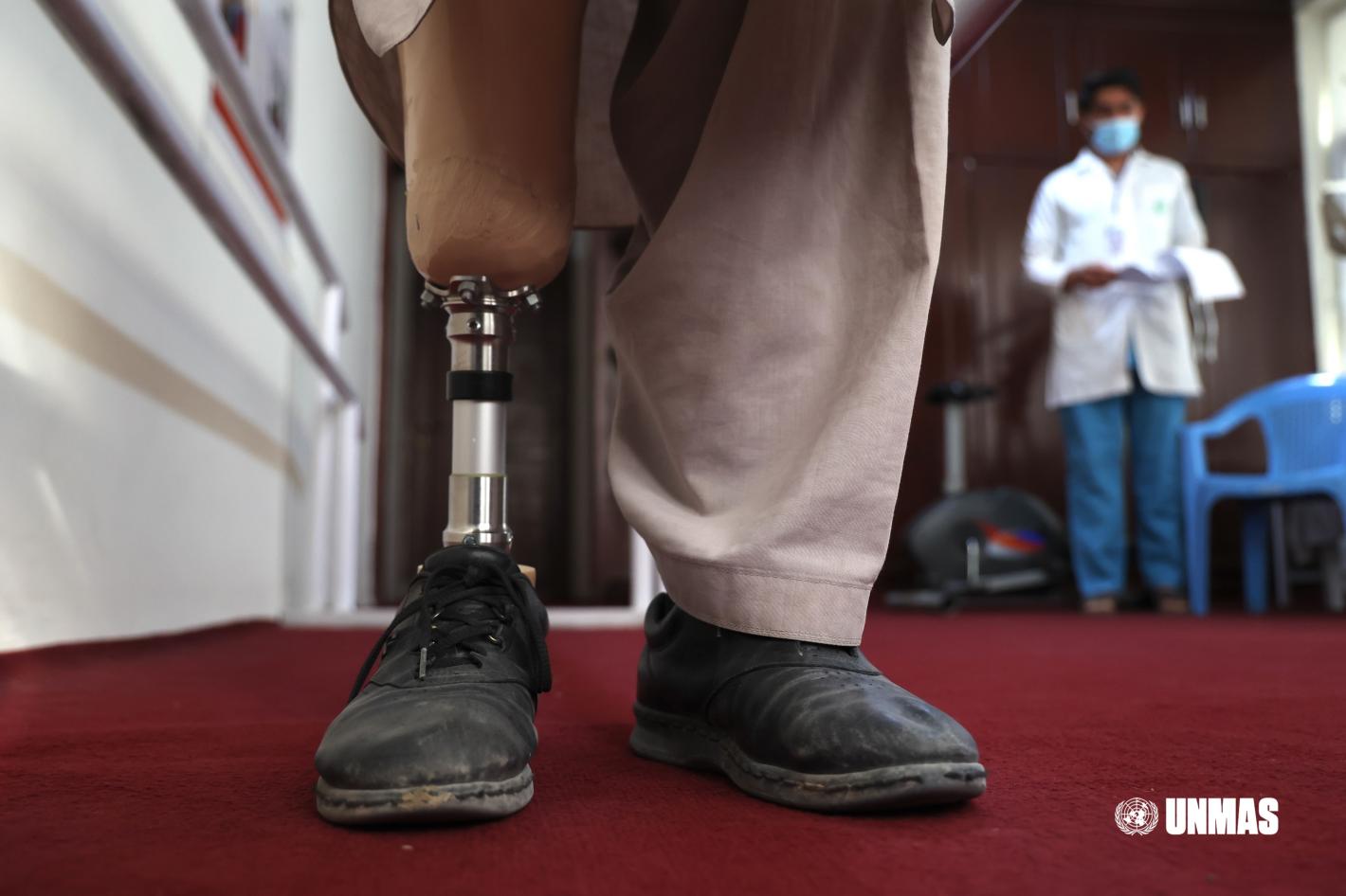 An Afghan man at a center for PwD in Kabul An Afghan man at a center for PwD in Kabul