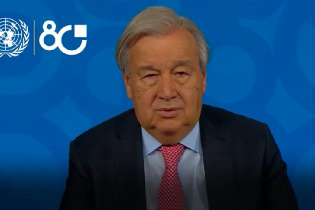 A photo of António Guterres.