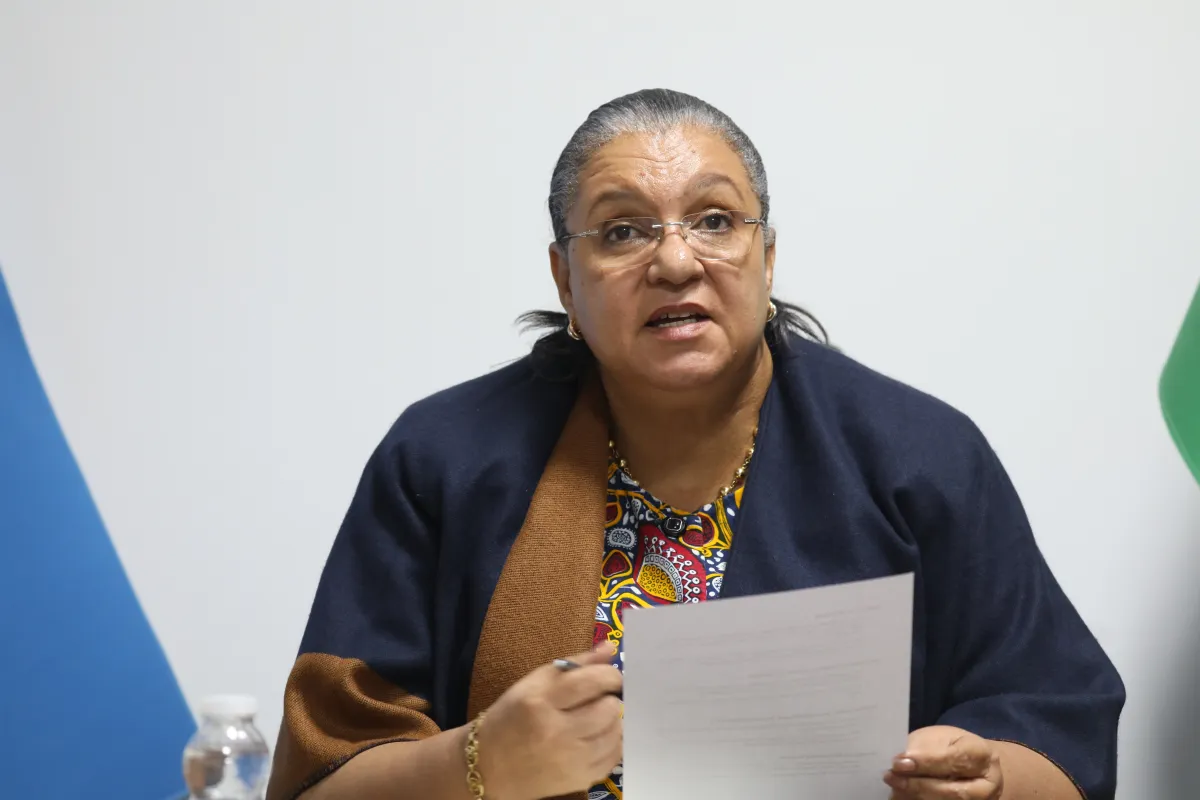 SRSG Tetteh while participating in a zoom
