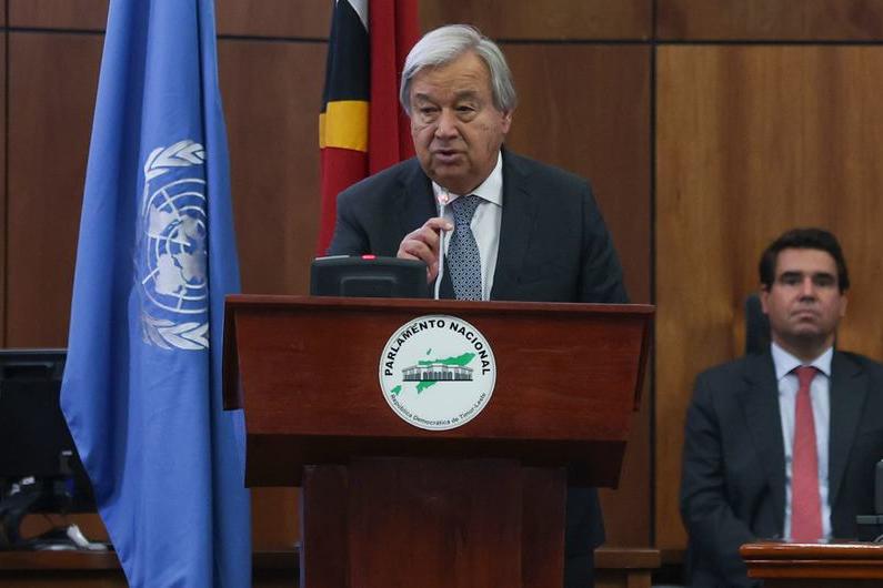 UN Secretary-General António Guterres addresses Timor-Leste's Parliament.