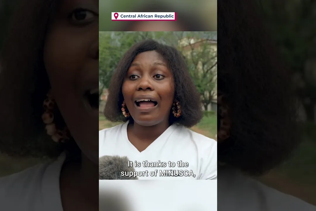 Woman speaking to camera.