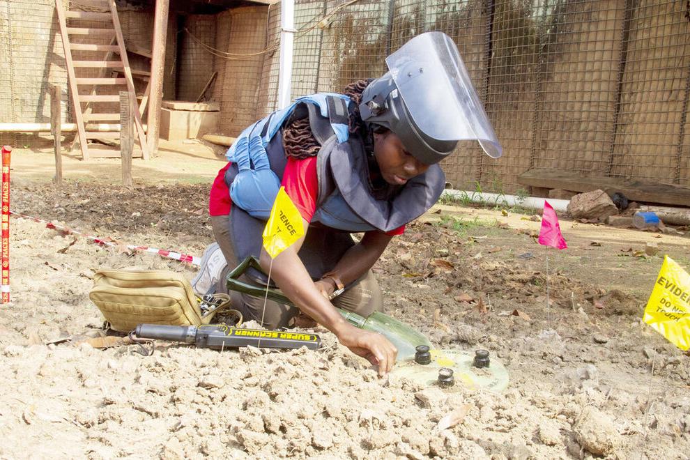 Luisa Diane Namboua, a deminer from Benin.