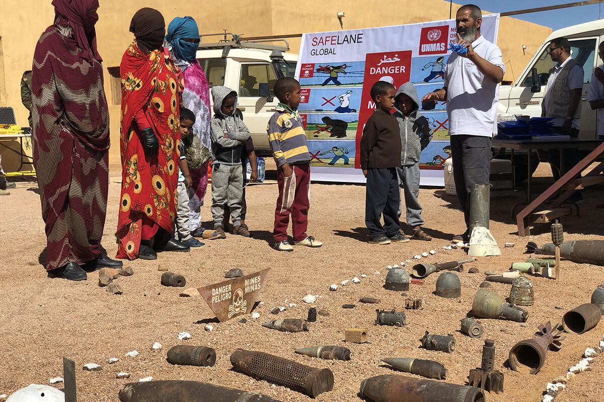 mine risk education with female and children