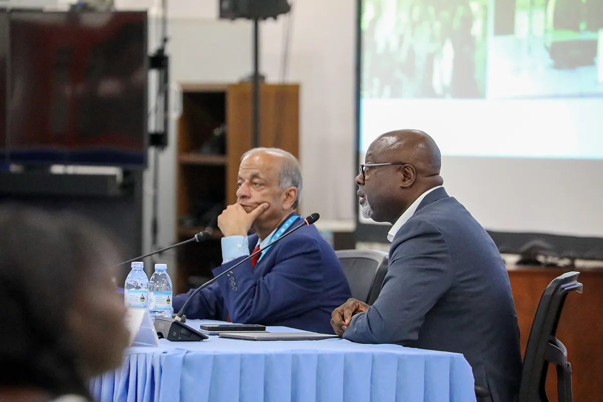Director RSCE, Mr. Paulin Djomo addressing the staff during the townhall meeting.