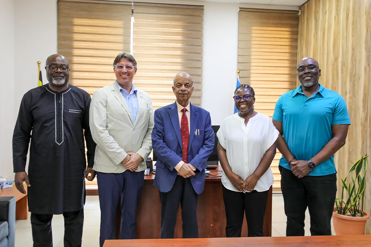 A group photo of UN Field Staff Union Entebbe Committee with the USG Mr. Khare and Director RSCE, Mr. Djomo.