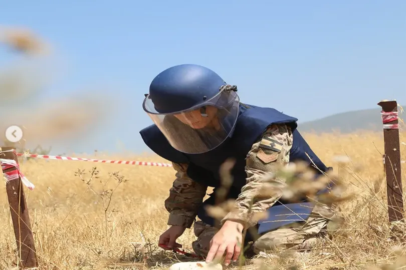 LAF member carrying out demining operations in Lebanon