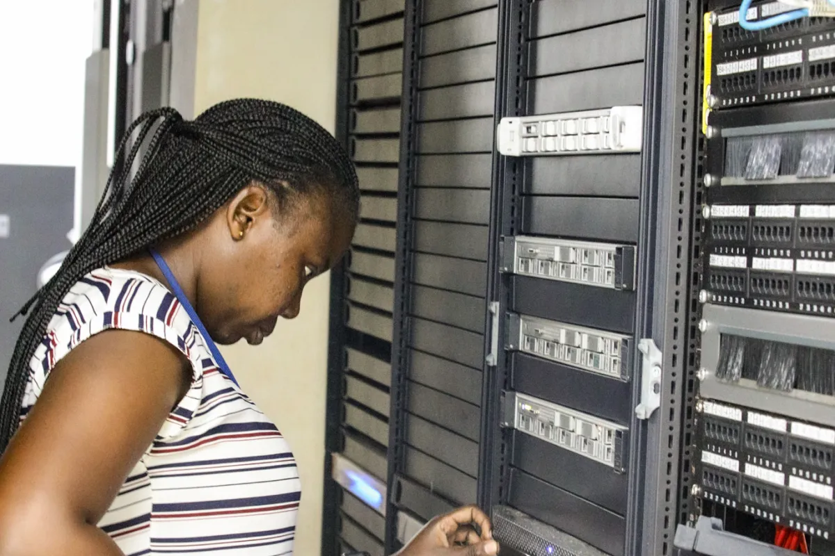 Grace Nakulima in Server Room Grace Nakulima in Server Room