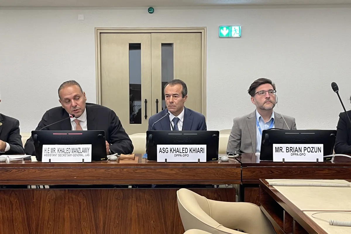 A view at the UN–League of Arab States General Cooperation Meeting in Geneva.