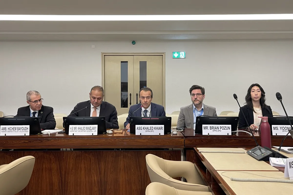 A view at the UN–League of Arab States General Cooperation Meeting in Geneva.