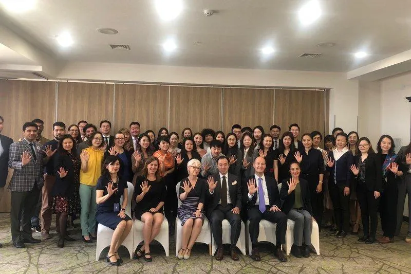 A group photo of the participants at a youth dialogue for peace in Northeast Asia