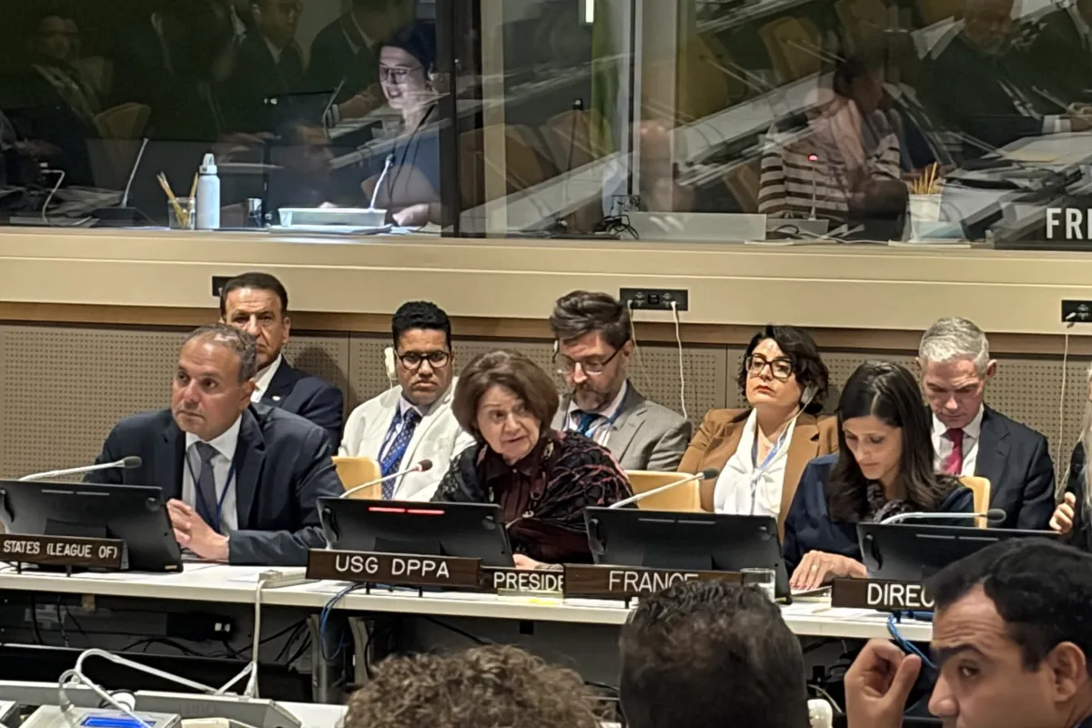Under-Secretary-General for Political and Peacebuilding Affairs Rosemary DiCarlo speaks at the High-level Iinformal Interactive Dialogue meeting on the Cooperation between the Security Council and the League of Arab States.