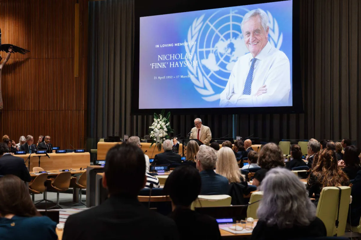 A view of the memorial service celebrating the life of Nicholas 'Fink' Haysom, former Special Representative of the Secretary-General for South Sudan and Head of the United Nations Mission in South Sudan.
