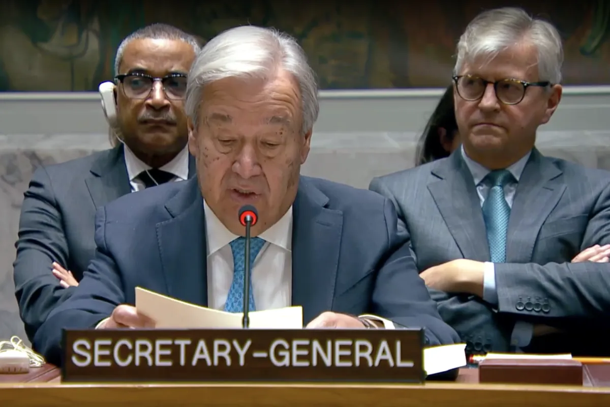 Secretary General briefing the Security Council