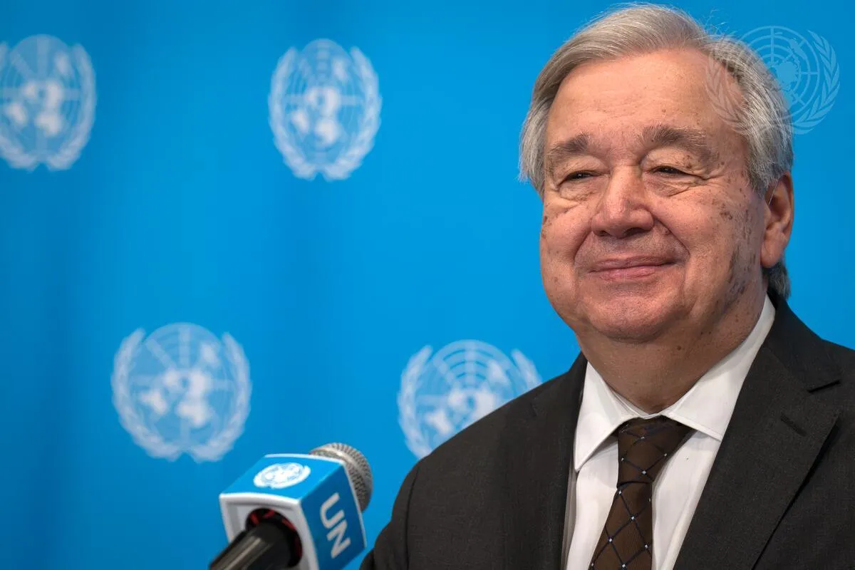 Archive photo of UN Secretary-General António Guterres Secretary-General briefs press
