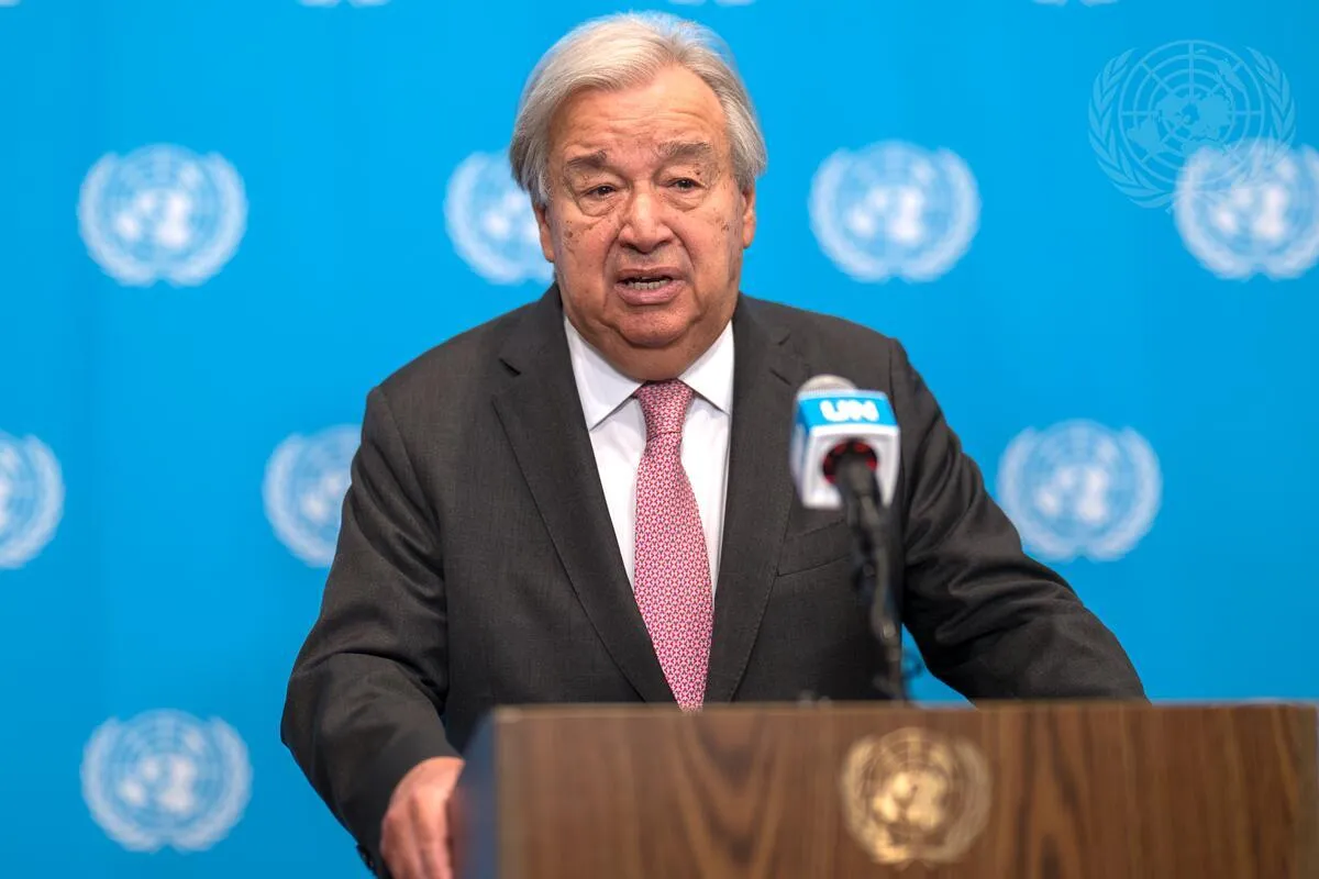 Archive photo of UN Secretary-General António Guterres Secretary-General briefs press