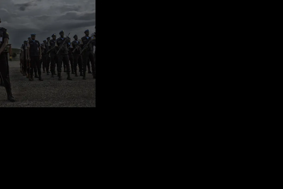 Peacekeepers standing in formation