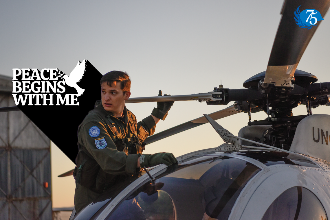 Peace Begins With Me helicopter