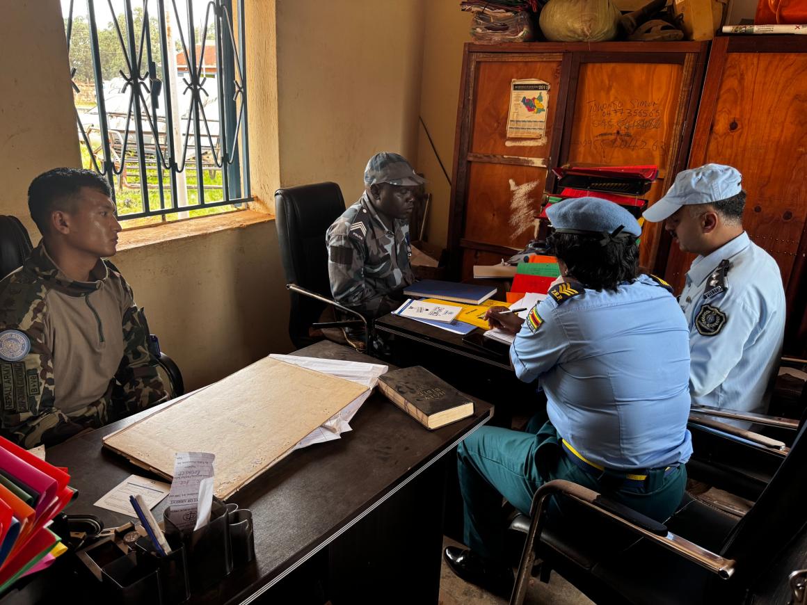 An integrated team of UNMISS, Nepalese Blue Helmets, UNPOL , civilians, and SouthSudan officials jointly patrolled from Juba to Yei , engaging communities to promote civilian protection and peace