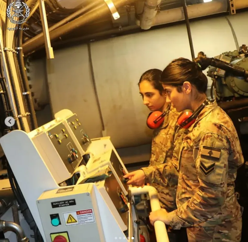 LAF female soldiers on duty