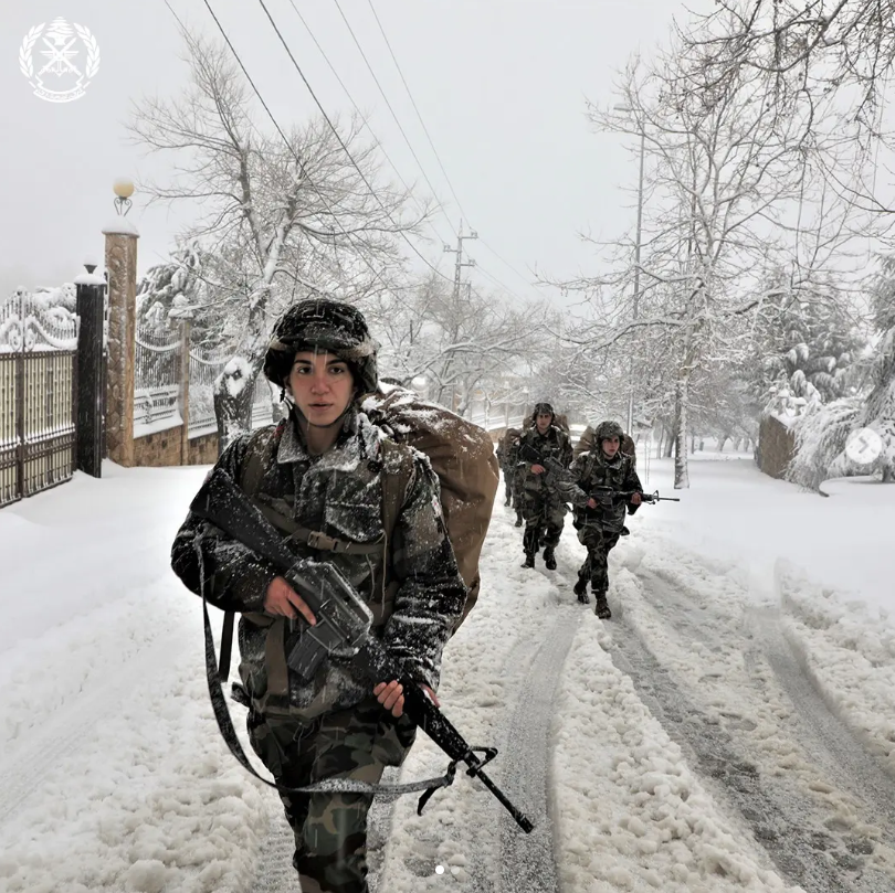 LAF female soldiers on patrol in Lebanon