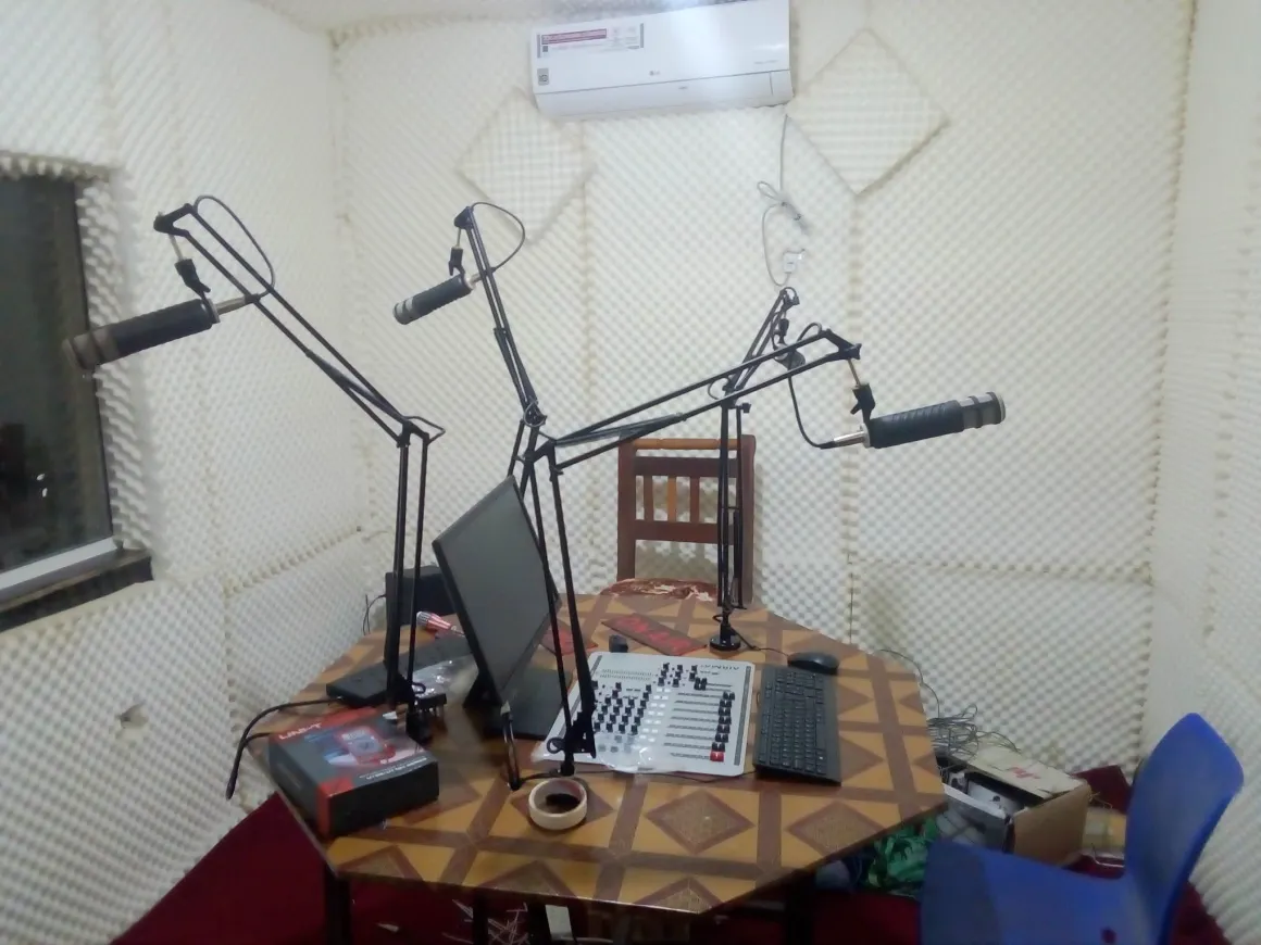 Abyei FM’s former studio, which was destroyed by fire in December 2020